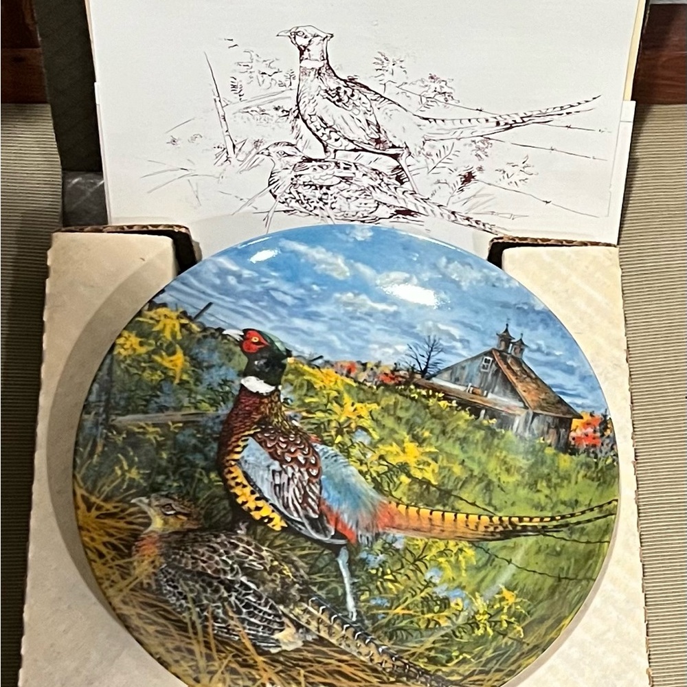 Decorative Plate with Pheasant Design